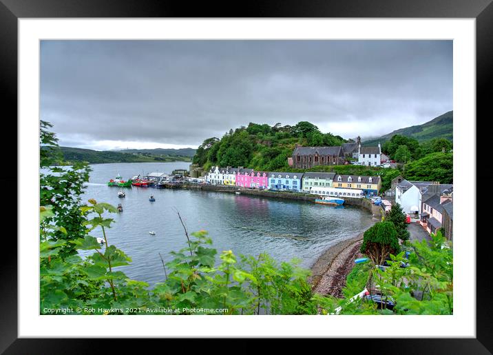 Portree Harbour Framed Mounted Print by Rob Hawkins