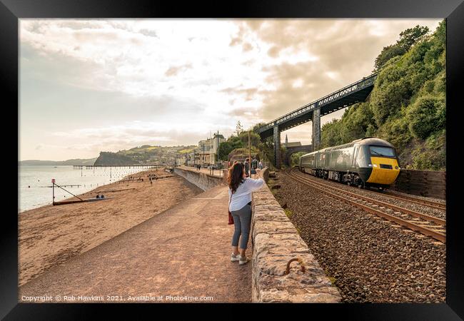 Teignmouth Sea Wall HST Framed Print by Rob Hawkins