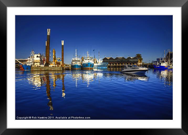 Reflections at Freemantle Harbour Framed Mounted Print by Rob Hawkins