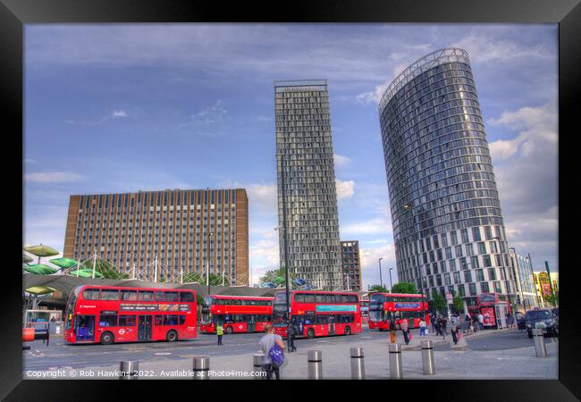 Stratford Busscape Framed Print by Rob Hawkins