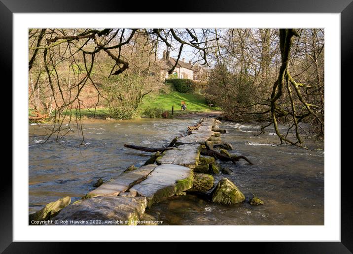 Winter at Tarr Steps Framed Mounted Print by Rob Hawkins