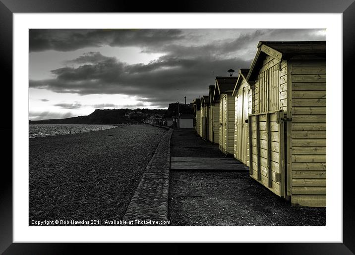 Beach Huts at Budleigh Framed Mounted Print by Rob Hawkins