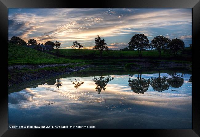 Reflections in the lake Framed Print by Rob Hawkins