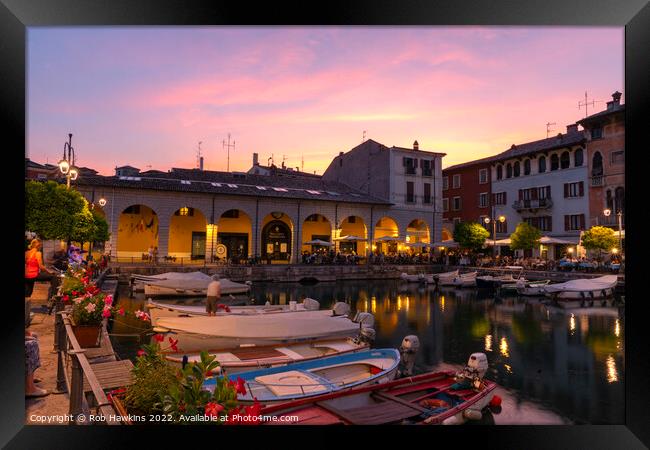 Desenzano del Garda twilight Framed Print by Rob Hawkins