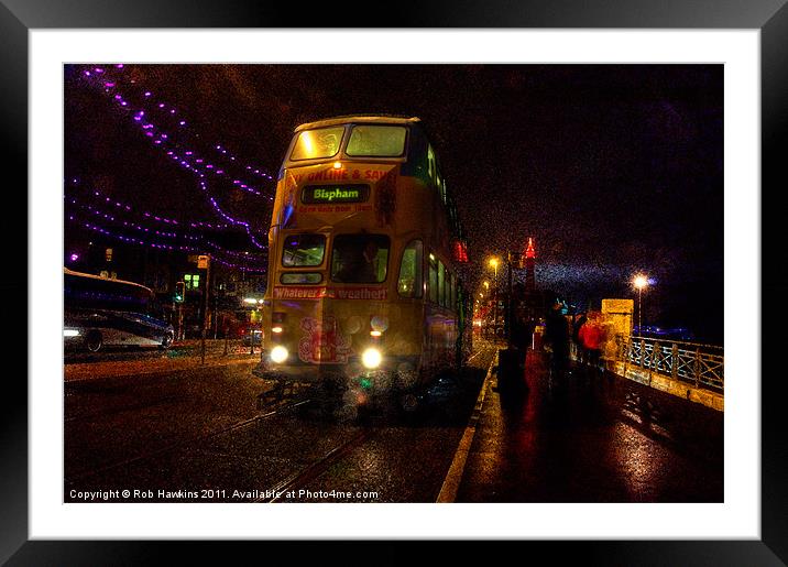 Wet & Windy at Blackpool Framed Mounted Print by Rob Hawkins