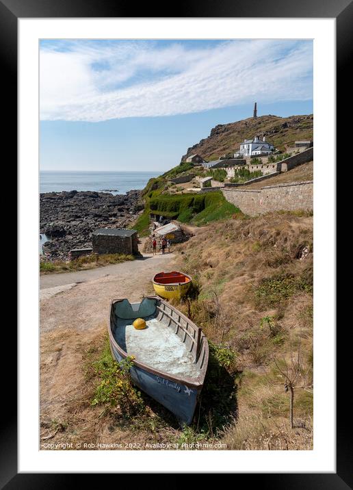 Portrait of Cape Cornwall Framed Mounted Print by Rob Hawkins