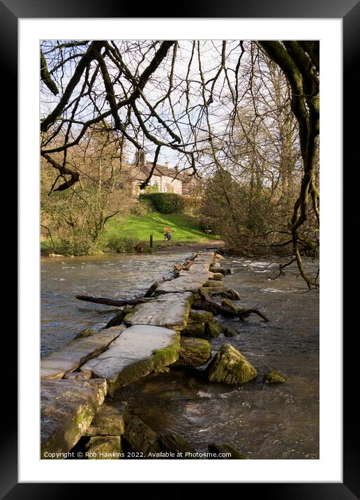 Tarr Steps at winter Framed Mounted Print by Rob Hawkins
