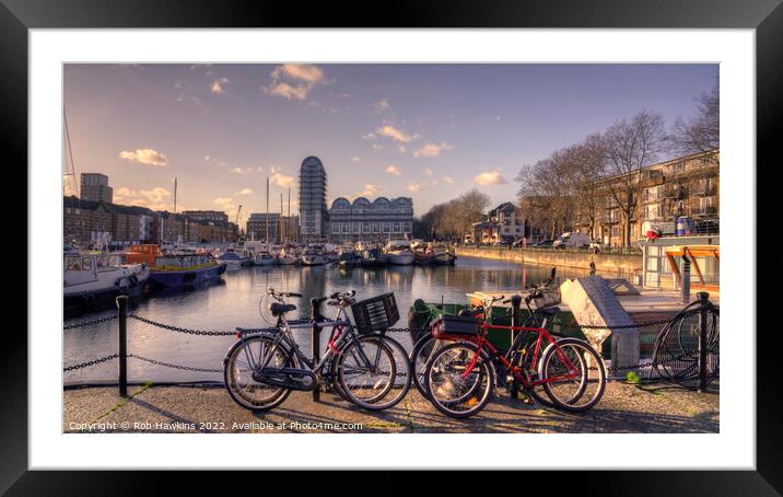 Surrey Quays cycles Framed Mounted Print by Rob Hawkins