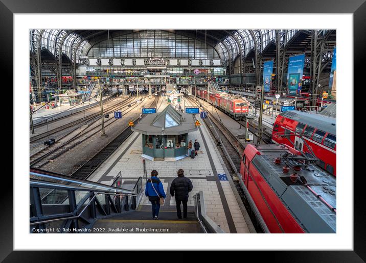 Hamburg Hauptbahnhof Framed Mounted Print by Rob Hawkins