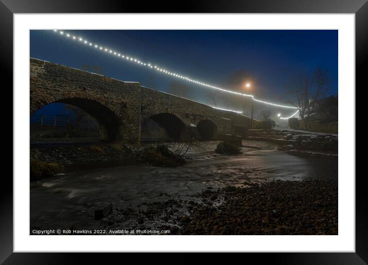 Culmstock bridge by nights  Framed Mounted Print by Rob Hawkins