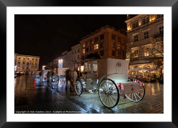 Krakow Horse and carriage  Framed Mounted Print by Rob Hawkins