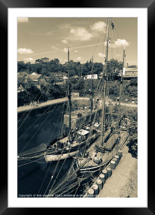 Charlestown Tall Ships  Framed Mounted Print by Rob Hawkins