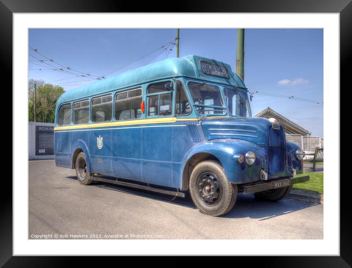 Blue bus Guy Framed Mounted Print by Rob Hawkins