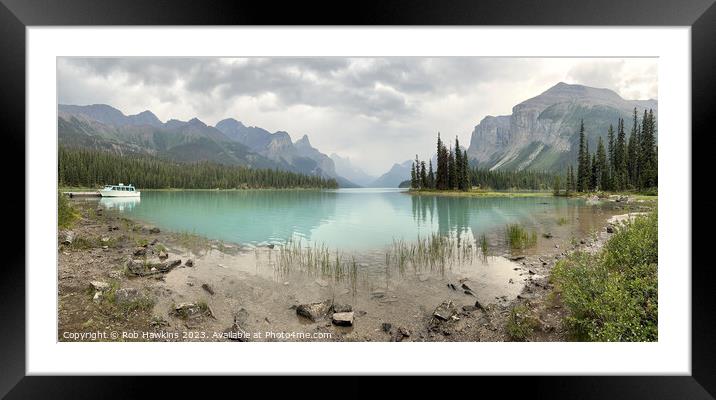 Lake Maligne Panorama Framed Mounted Print by Rob Hawkins