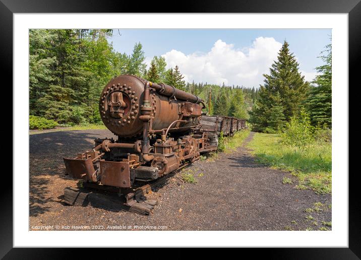 Minnewanka Mine Train Framed Mounted Print by Rob Hawkins