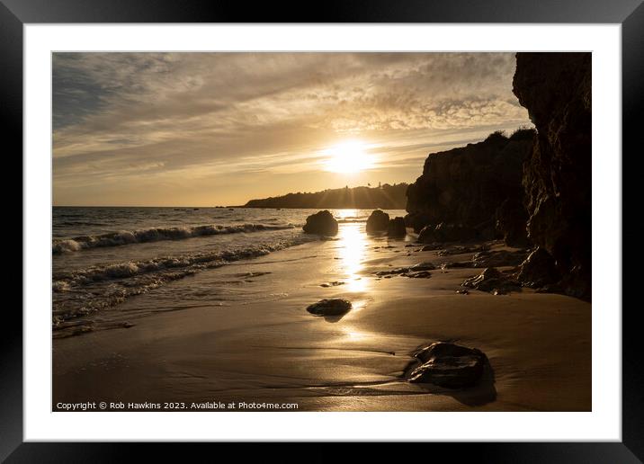 Oura beach gold  Framed Mounted Print by Rob Hawkins