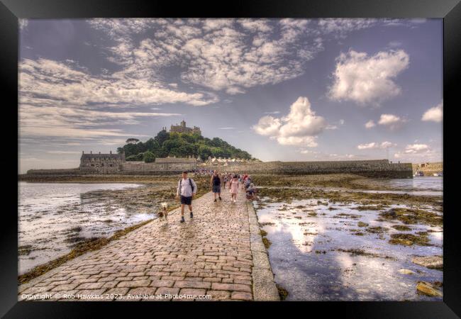 Causeway to the Mount  Framed Print by Rob Hawkins