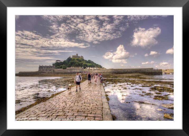 Causeway to the Mount  Framed Mounted Print by Rob Hawkins