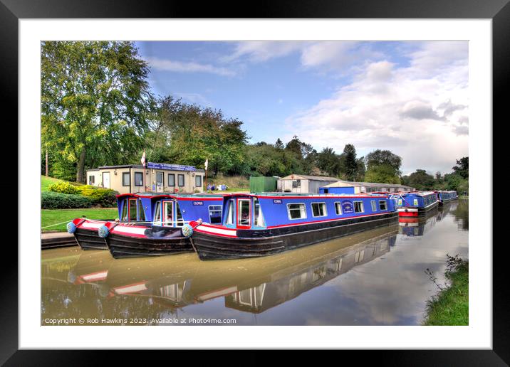 Leighton Buzzard barges for hire  Framed Mounted Print by Rob Hawkins