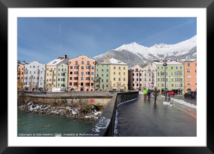 Innsbruck River and Mountains  Framed Mounted Print by Rob Hawkins