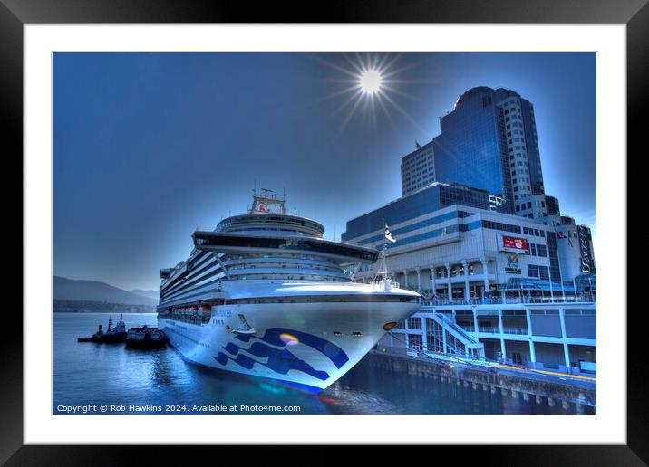 Cruiseship starburst  Framed Mounted Print by Rob Hawkins