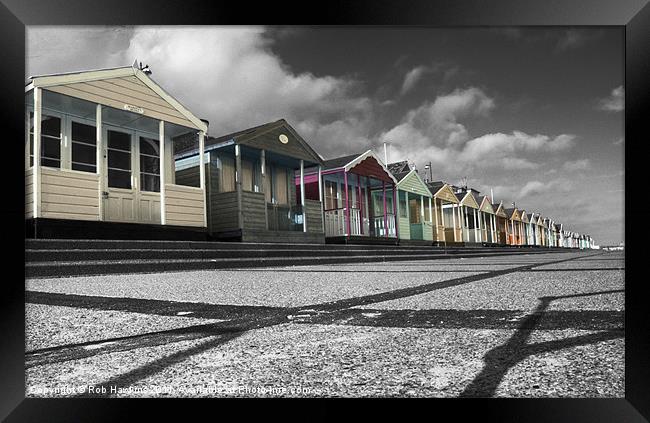 The Beach huts at Southwold Framed Print by Rob Hawkins