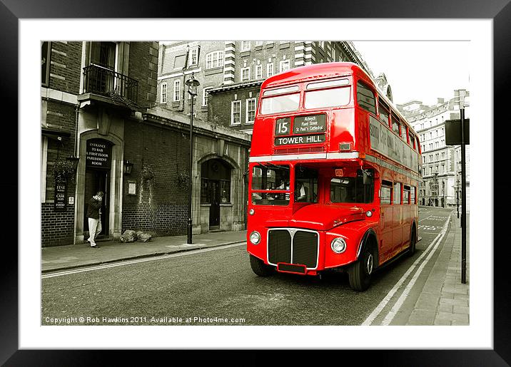 No 15 bus Framed Mounted Print by Rob Hawkins