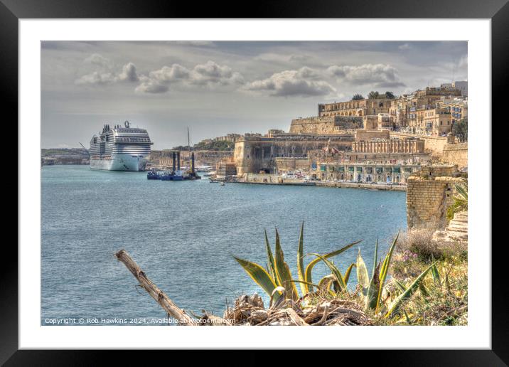 Valletta Harbour cruise  Framed Mounted Print by Rob Hawkins