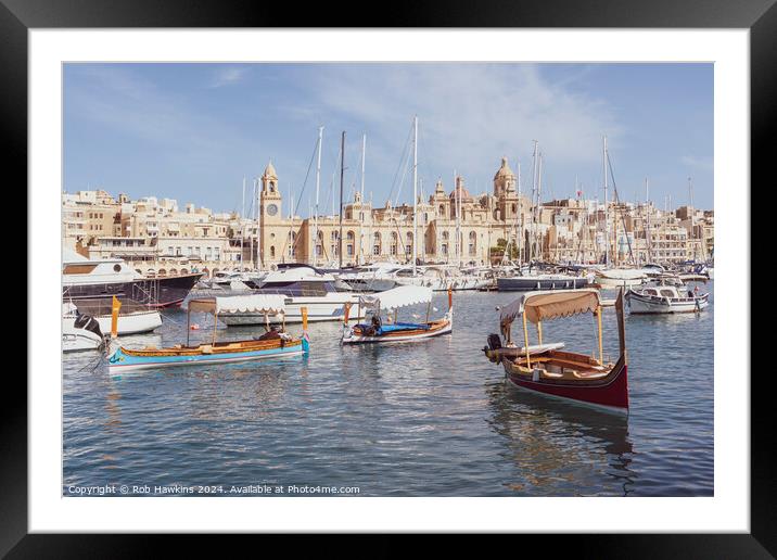 Cospicua maritime skyline Framed Mounted Print by Rob Hawkins