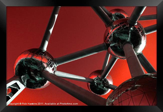 Red Atomium Framed Print by Rob Hawkins