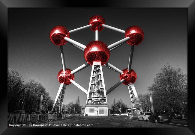Red Atomium part deux Framed Print by Rob Hawkins