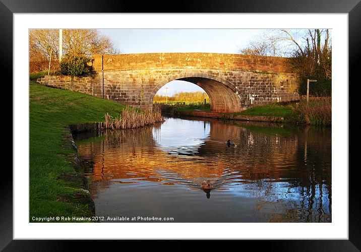 Winter sun on the canal Framed Mounted Print by Rob Hawkins