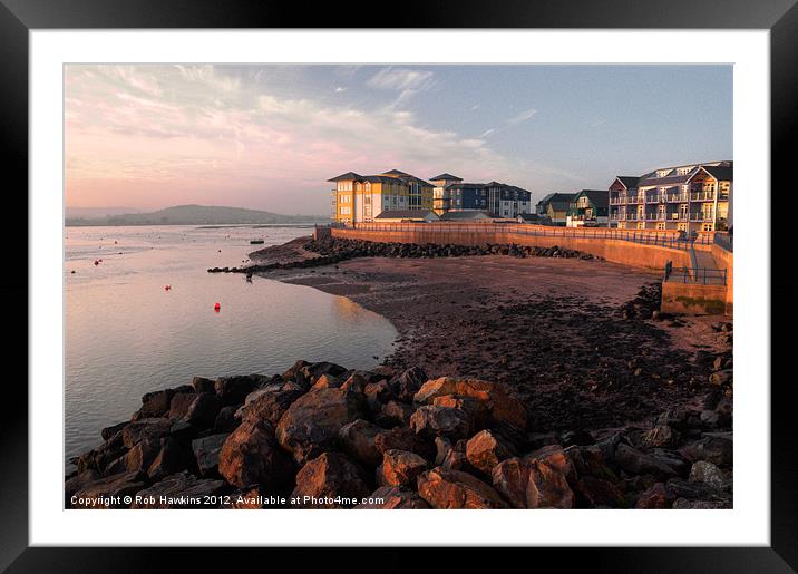 Waterside at Exmouth Framed Mounted Print by Rob Hawkins