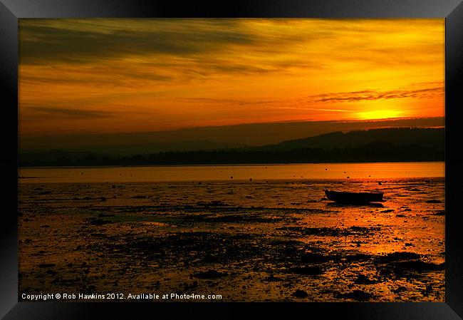 Exe Estuary Sunset Framed Print by Rob Hawkins