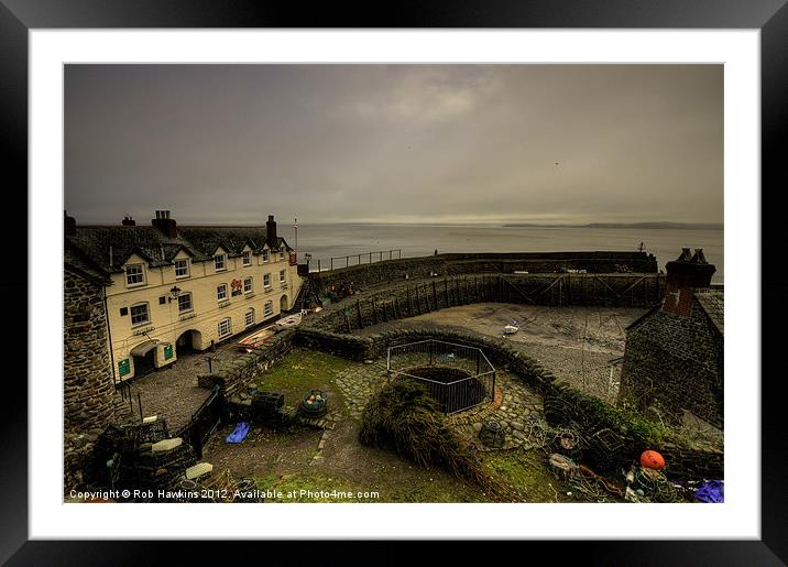Clovelly Harbour Framed Mounted Print by Rob Hawkins