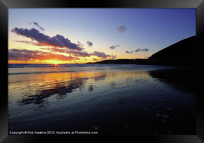 Sunset at New Gale Framed Print by Rob Hawkins