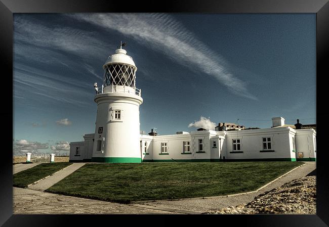 Pendeen Lighthouse Framed Print by Rob Hawkins