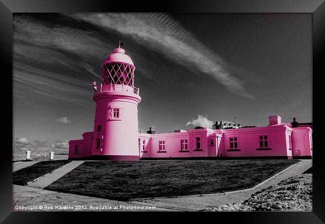 The Pink Lighthouse Framed Print by Rob Hawkins