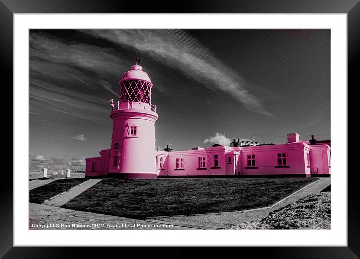 The Pink Lighthouse Framed Mounted Print by Rob Hawkins