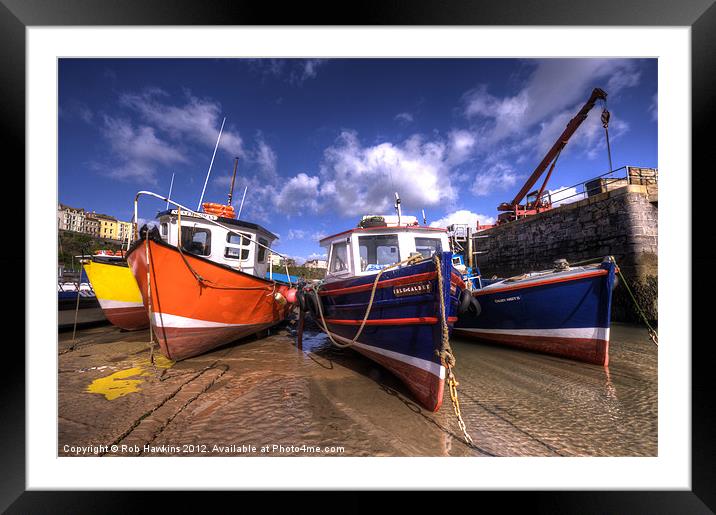 Fishing Boats at Tenby Framed Mounted Print by Rob Hawkins