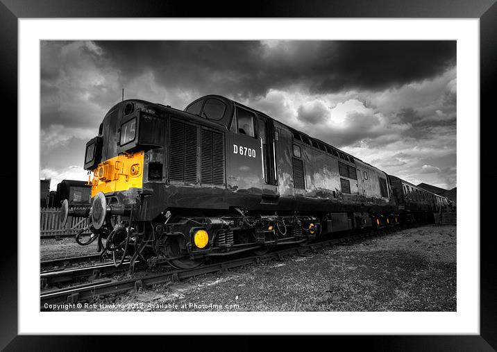 Class 37 Pioneer (mono) Framed Mounted Print by Rob Hawkins