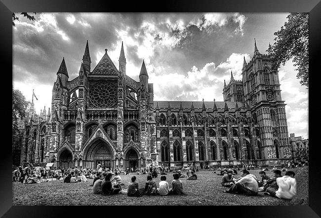 Westminster Abbey (mono) Framed Print by Rob Hawkins