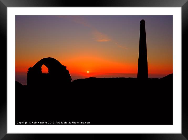 Bottallack Sunset Framed Mounted Print by Rob Hawkins