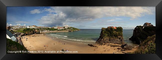 Panorama of Newquay Framed Print by Rob Hawkins