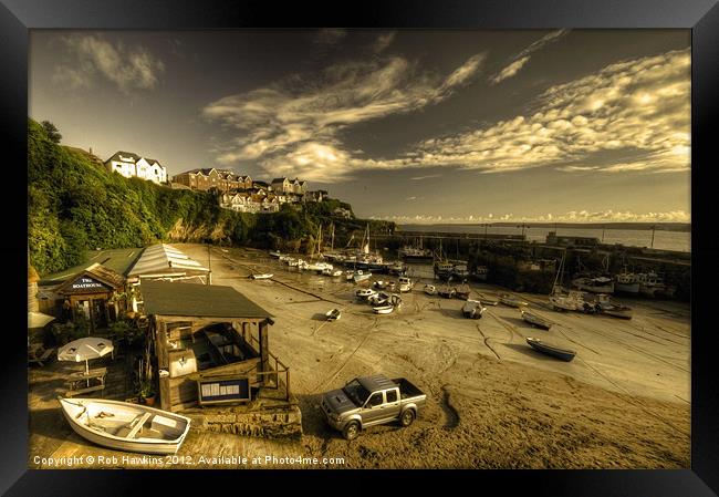 Dawn over Newquay Harbour Framed Print by Rob Hawkins