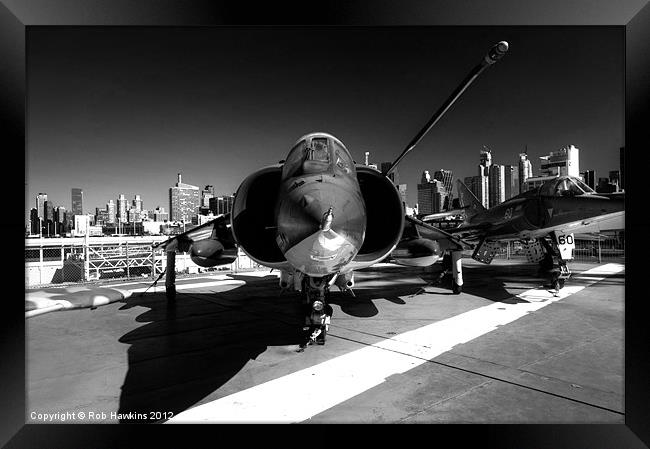 Jet in the City Framed Print by Rob Hawkins