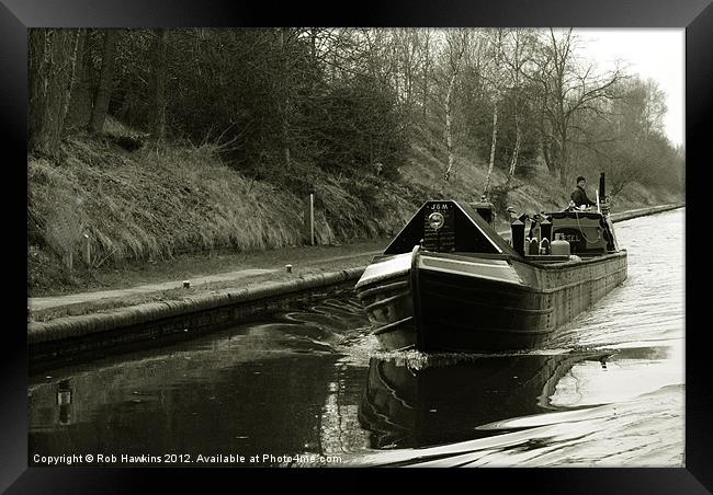 Narrowboat on the New Cut Framed Print by Rob Hawkins