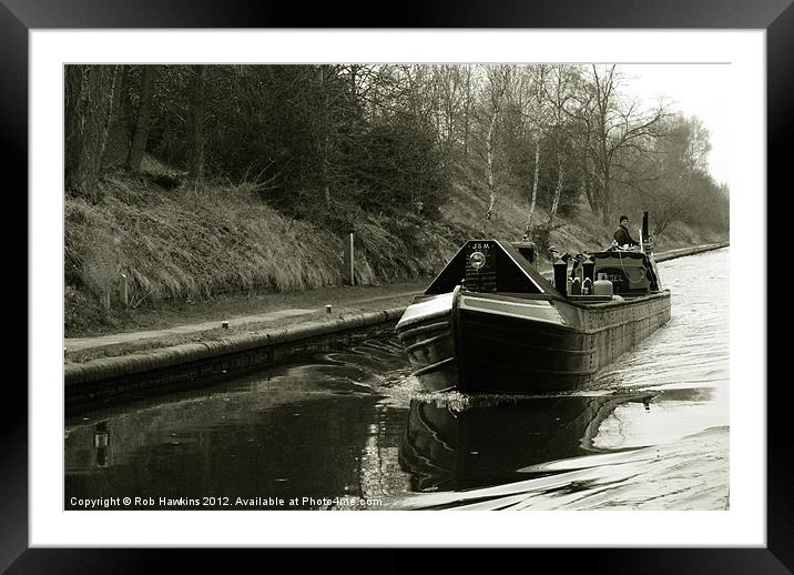Narrowboat on the New Cut Framed Mounted Print by Rob Hawkins