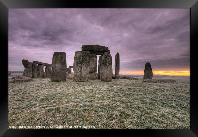 Dawn over the stones Framed Print by Rob Hawkins