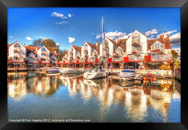 Marina Reflections Framed Print by Rob Hawkins